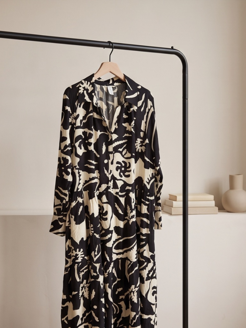 H & M Black and White Maxi Dress